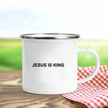 Load image into Gallery viewer, Jesus Is God Print Enamel Mugs Christian Creative Coffee Cups Drink Dessert Breakfast Milk Cup Vintage Mug Handle Drinkware Gift