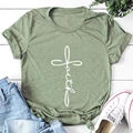 Load image into Gallery viewer, Faith Hope Love Heartbeat T-shirt High Quality Christian Church Tshirt Cute Women Graphic Inspirational Quote Top Tee Shirt