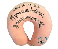 Mark 9:23 Bible Verse Travel Pillow