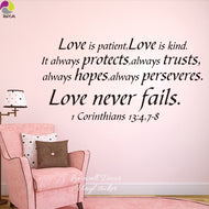 1 Cor 13 Song of Love Bible Verse vinyl wall decal