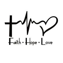 Load image into Gallery viewer, Faith Hope Love Vinyl Car Sticker Cartoon Jesus Christian Religious Bible Verse for Car Window Body Decoration