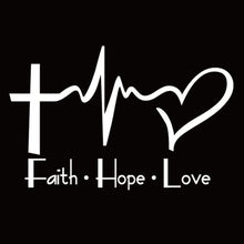 Load image into Gallery viewer, Faith Hope Love Vinyl Car Sticker Cartoon Jesus Christian Religious Bible Verse for Car Window Body Decoration