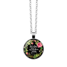 Load image into Gallery viewer, Bible Verse Necklace Art Glass Dome Pendant Necklace
