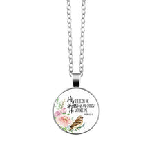 Load image into Gallery viewer, Bible Verse Necklace Art Glass Dome Pendant Necklace