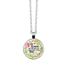 Load image into Gallery viewer, Bible Verse Necklace Art Glass Dome Pendant Necklace