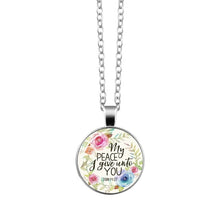Load image into Gallery viewer, Bible Verse Necklace Art Glass Dome Pendant Necklace