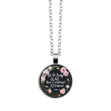 Load image into Gallery viewer, Bible Verse Necklace Art Glass Dome Pendant Necklace