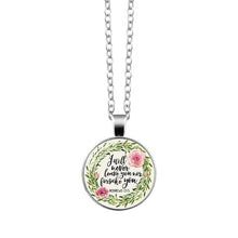 Load image into Gallery viewer, Bible Verse Necklace Art Glass Dome Pendant Necklace