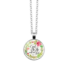 Load image into Gallery viewer, Bible Verse Necklace Art Glass Dome Pendant Necklace
