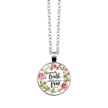 Load image into Gallery viewer, Bible Verse Necklace Art Glass Dome Pendant Necklace