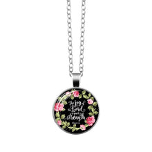 Load image into Gallery viewer, Bible Verse Necklace Art Glass Dome Pendant Necklace