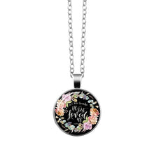 Load image into Gallery viewer, Bible Verse Necklace Art Glass Dome Pendant Necklace