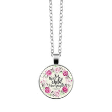Load image into Gallery viewer, Bible Verse Necklace Art Glass Dome Pendant Necklace