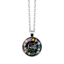 Load image into Gallery viewer, Bible Verse Necklace Art Glass Dome Pendant Necklace