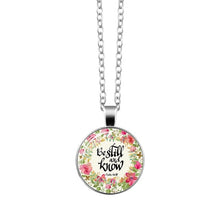 Load image into Gallery viewer, Bible Verse Necklace Art Glass Dome Pendant Necklace