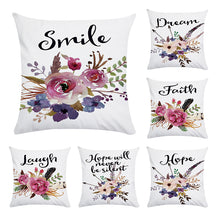 Load image into Gallery viewer, Faith Smile Dream Hope Decorative Pillows