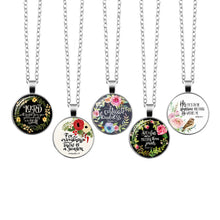Load image into Gallery viewer, Bible Verse Necklace Art Glass Dome Pendant Necklace