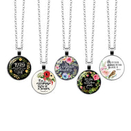 Bible Verse Necklace Art Glass Dome Pendant Necklace