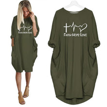 Load image into Gallery viewer, FAITH LOVE HOPE Heartbeat Fashion T-Shirt with Pocket For Women