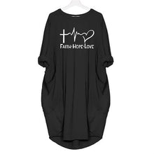 Load image into Gallery viewer, FAITH LOVE HOPE Heartbeat Fashion T-Shirt with Pocket For Women