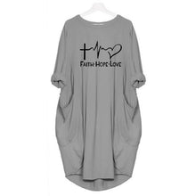 Load image into Gallery viewer, FAITH LOVE HOPE Heartbeat Fashion T-Shirt with Pocket For Women