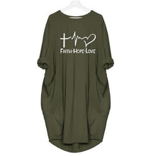 Load image into Gallery viewer, FAITH LOVE HOPE Heartbeat Fashion T-Shirt with Pocket For Women